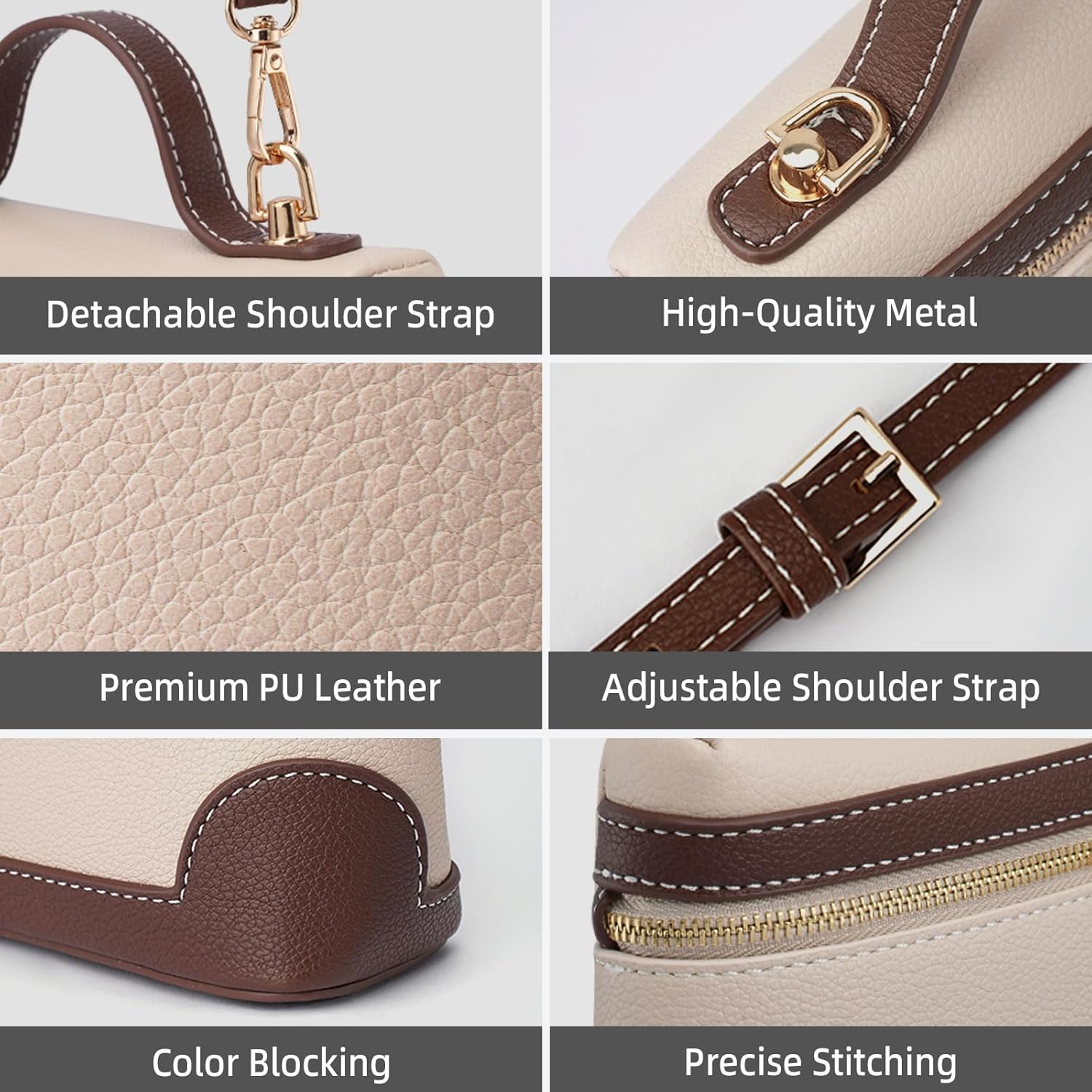 MEITRUE Crossbody Bag for Women Small Top-Handle Pouch Purse Designer Leather Shoulder Handbag Trendy - Image 6