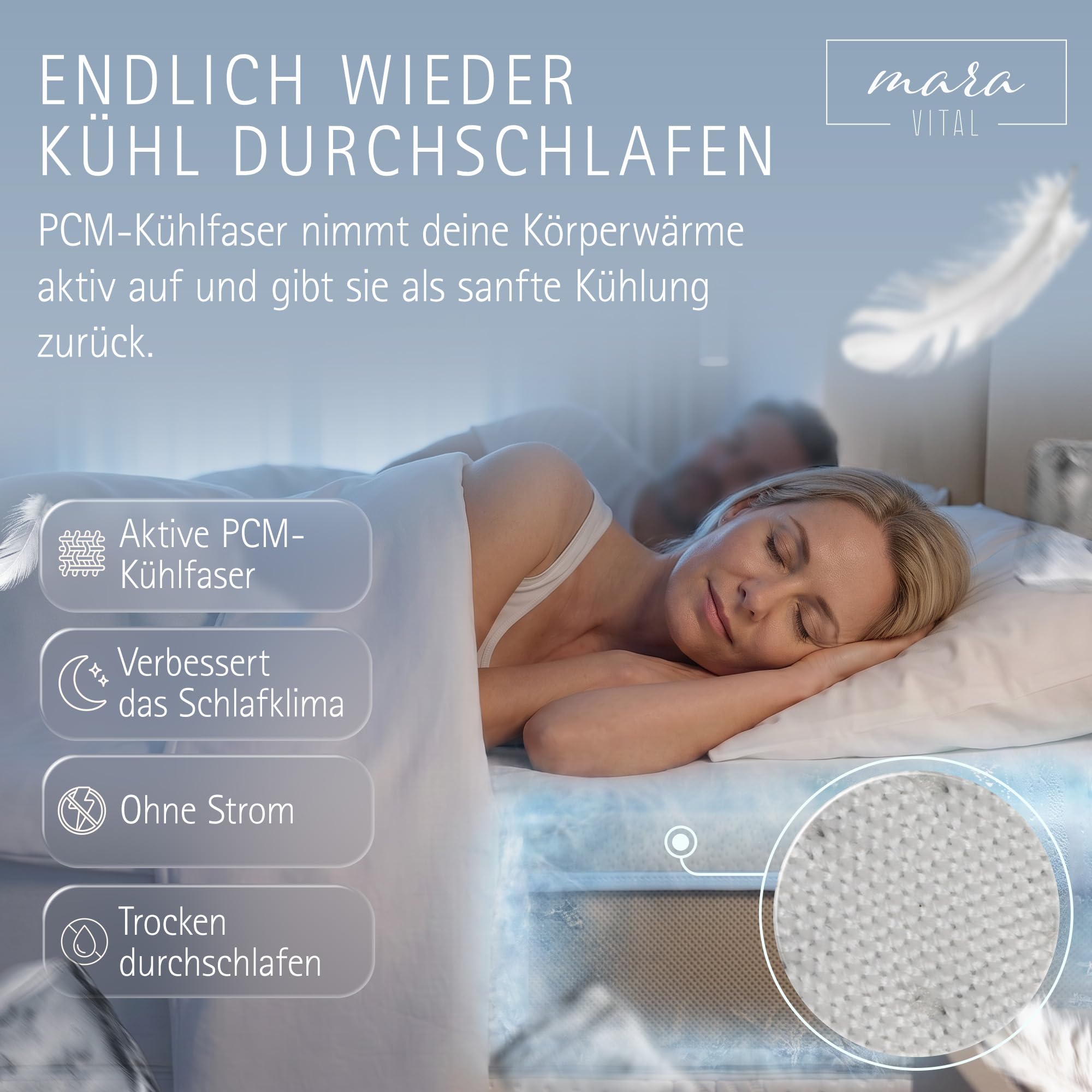 Kühlende Matratzenschoner 90x200 | Endlich kühl schlafen Dank PCM Kühlfasern | Matratzenauflage gegen Schwitzen mit 3–5 °C Kühleffekt | Matratzenschutz für den Sommer Oeko-TEX Zertifiziert