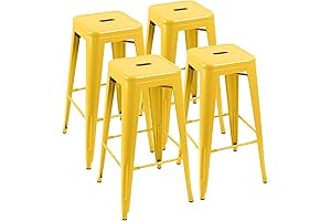 Furniwell 30' Outdoor Metal Bar Stools with Stackable Design