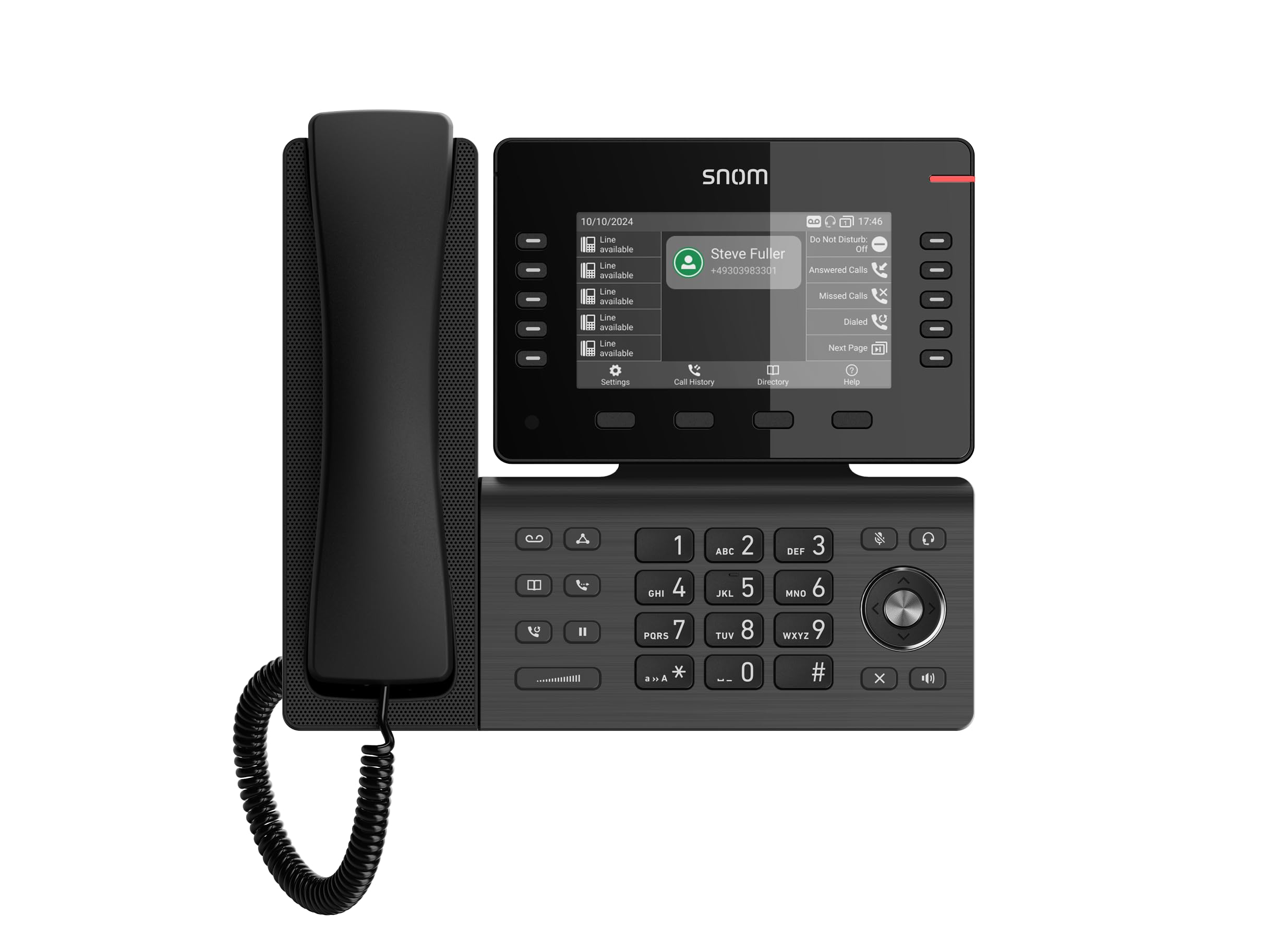 Snom D815W Telefono da scrivania wireless - Display a colori IPS da 5", 10 tasti funzione, Wi-Fi dual-band - Telefono VoIP professionale per aziende e uffici, compatibile con sistemi telefonici comuni