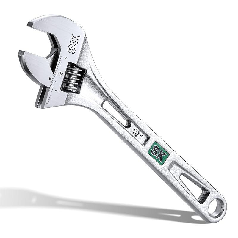 Chave ajustável SK de 25,4 cm com abertura máxima de 3,7 cm, escalas SAE e métrica, 1 unidade