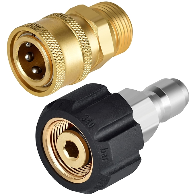 高压清洗机快速连接 M22 14mm 接头 3/8 英寸软管适配器 5000 PSI