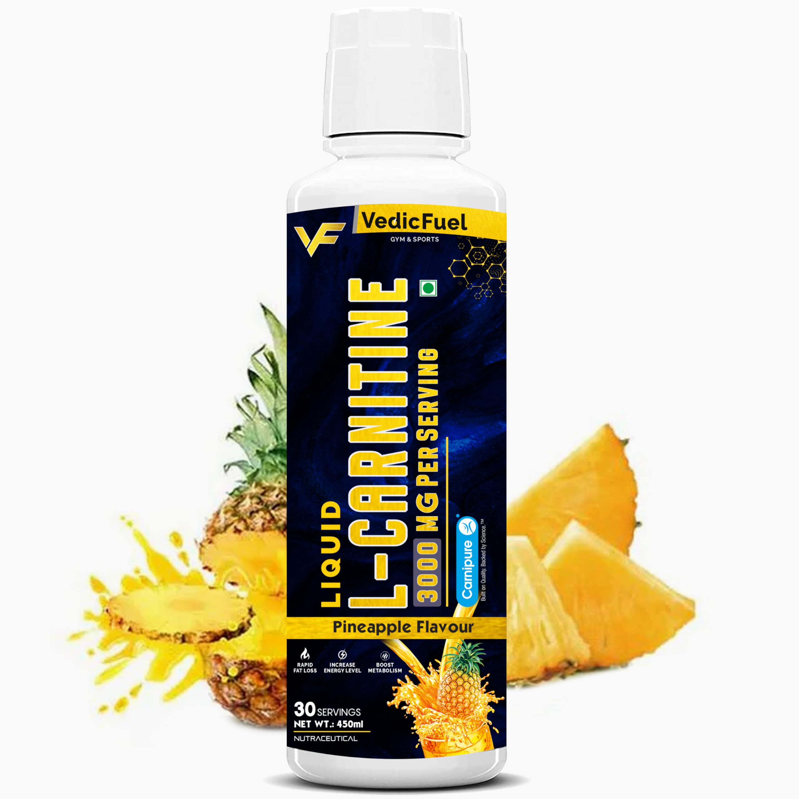 VedicFuel Liquid L-Carnitine 3000 mg, Helps Convert Fat into Energy (Pineapple Flavour, Pack of 450ml, 30 Servings) (B0D44V6K8P) Amazon Price History, Amazon Price Tracker