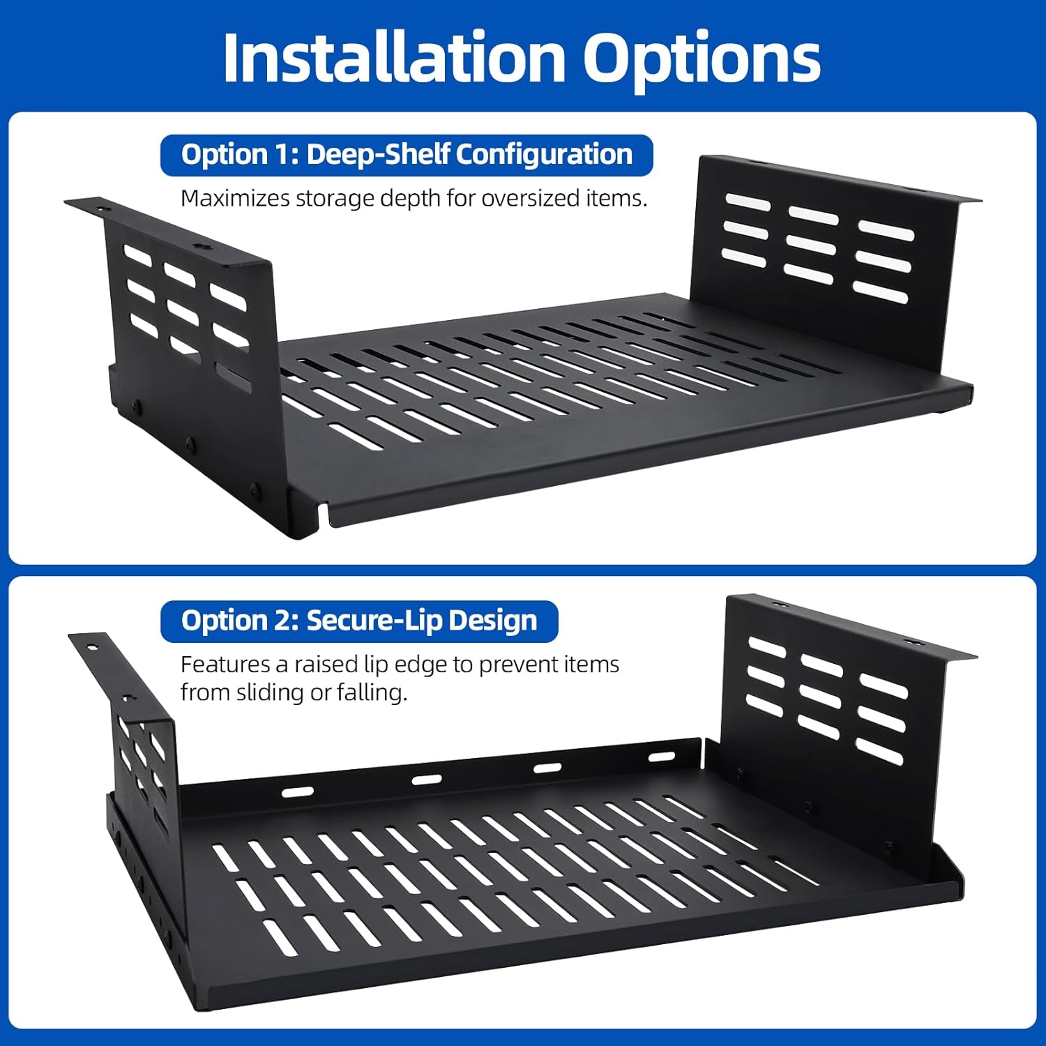 Under Desk Computer Mount or Small Form Factor Computers SFF and PCs, Fit for Laptop PlayStation 4 PS4 Slim PS4 Pro Gaming (16.9" W x 4.2" H x 12" D)