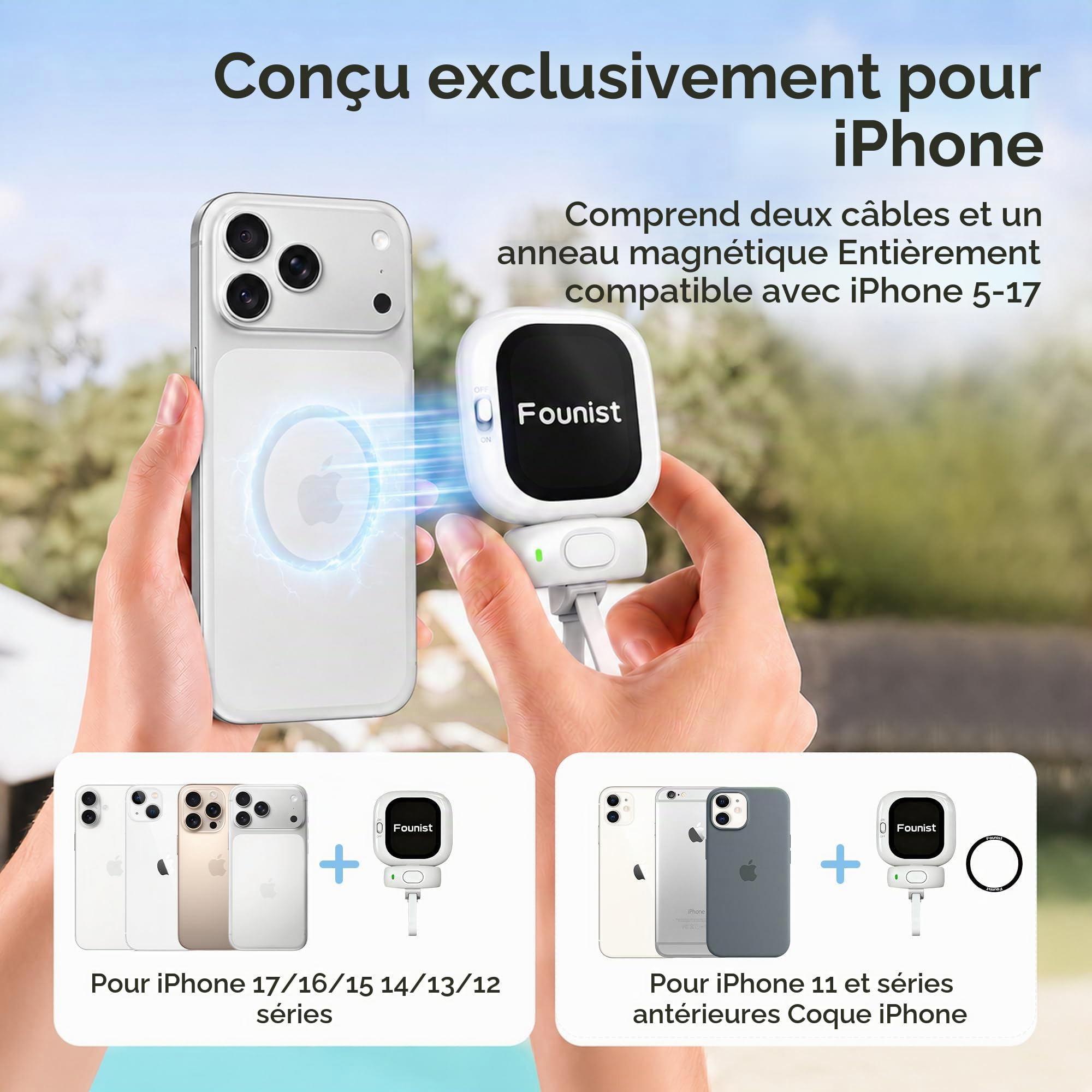 Vlogmate Mini écran à selfie Vlog - Support de téléphone pour selfies arrière - Vlogging / Live / TikTok - Compatible avec écran de caméra arrière iPhone