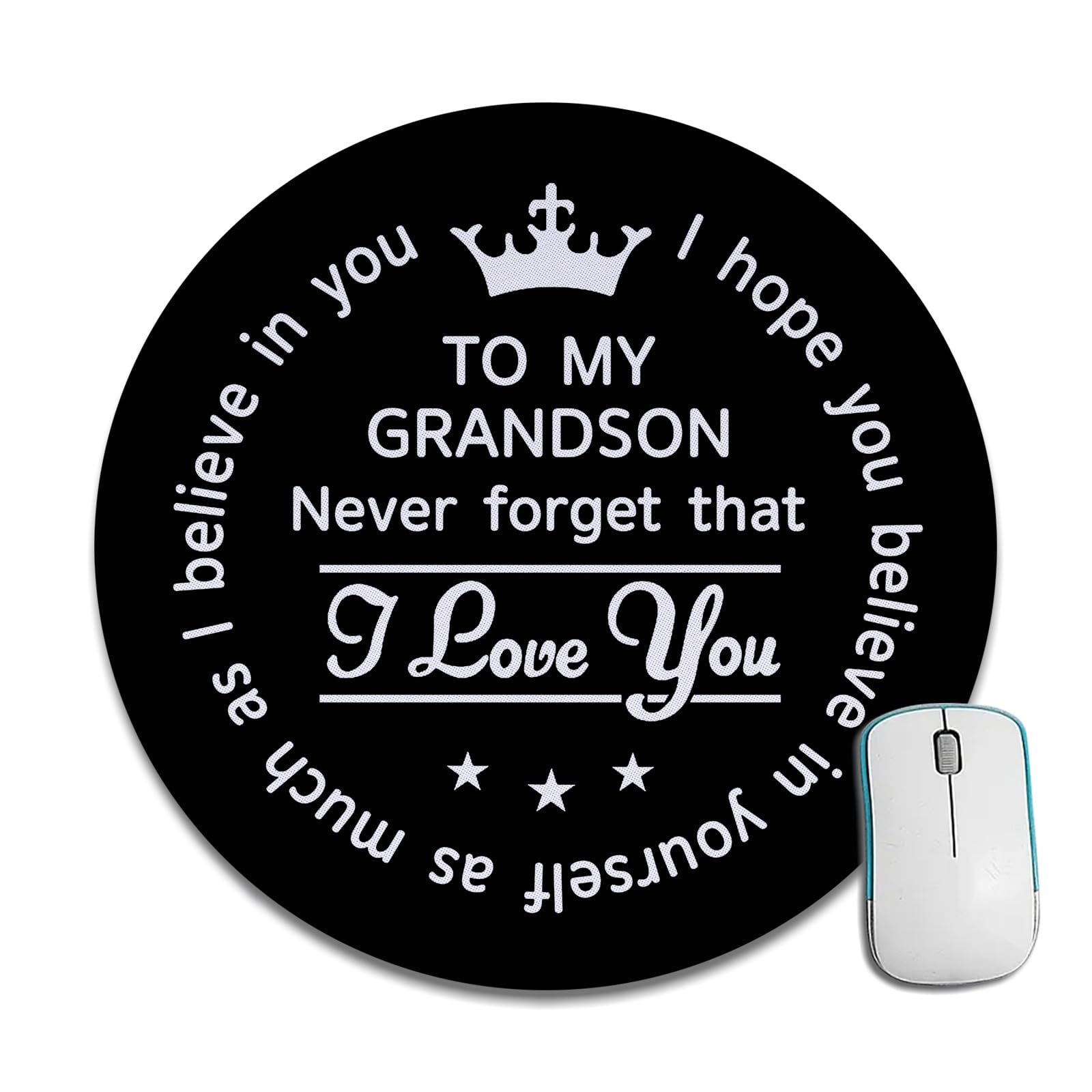 Never Forget That I Love You Mouse Pad to My Son Dad Husband...Non-Slip Rubber Base Mouse Pad for Laptop Computer (to My Grandson)