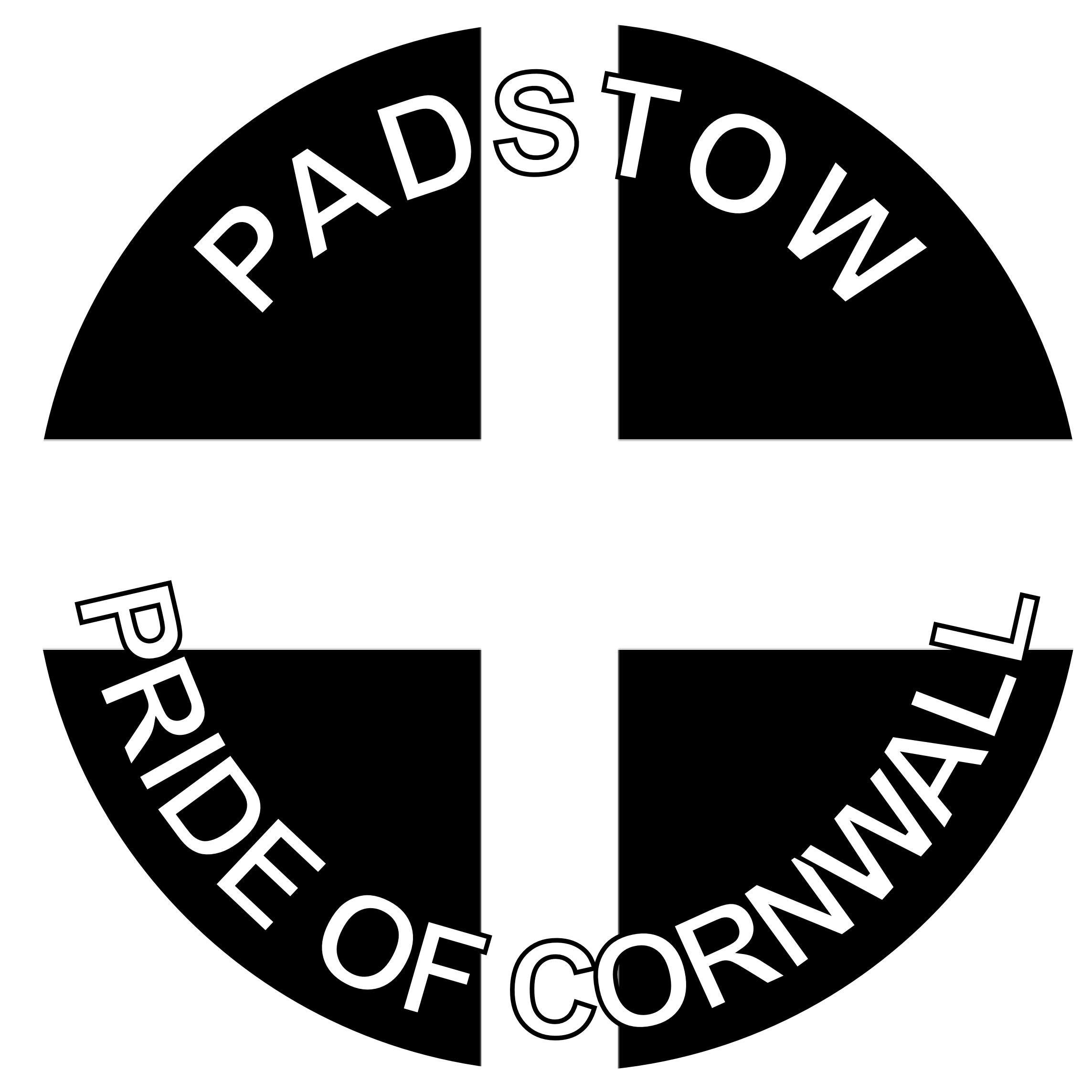 Padstow - Pride of Cornwall - (Two Pack) 80mm Diameter Car Bumper Window Decal Sticker