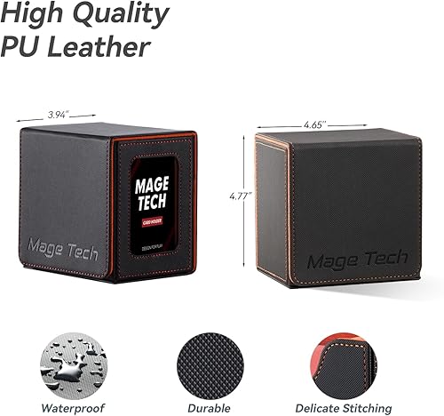 Miniatura 5 de Caja de cartas para MTG Commander, diseño patentado, pantalla Commander, se adapta a 100 tarjetas de doble manga, ladrillo de tarjetas de 35 puntos