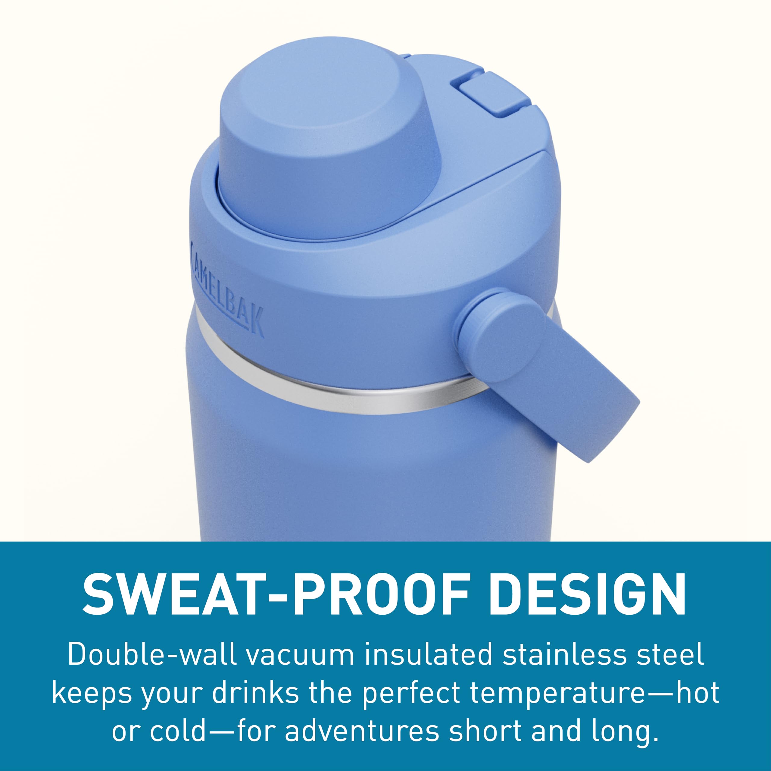 CamelBak Thrive Chug - Botella de agua aislada de acero inoxidable, color azul cielo, 20 onzas
