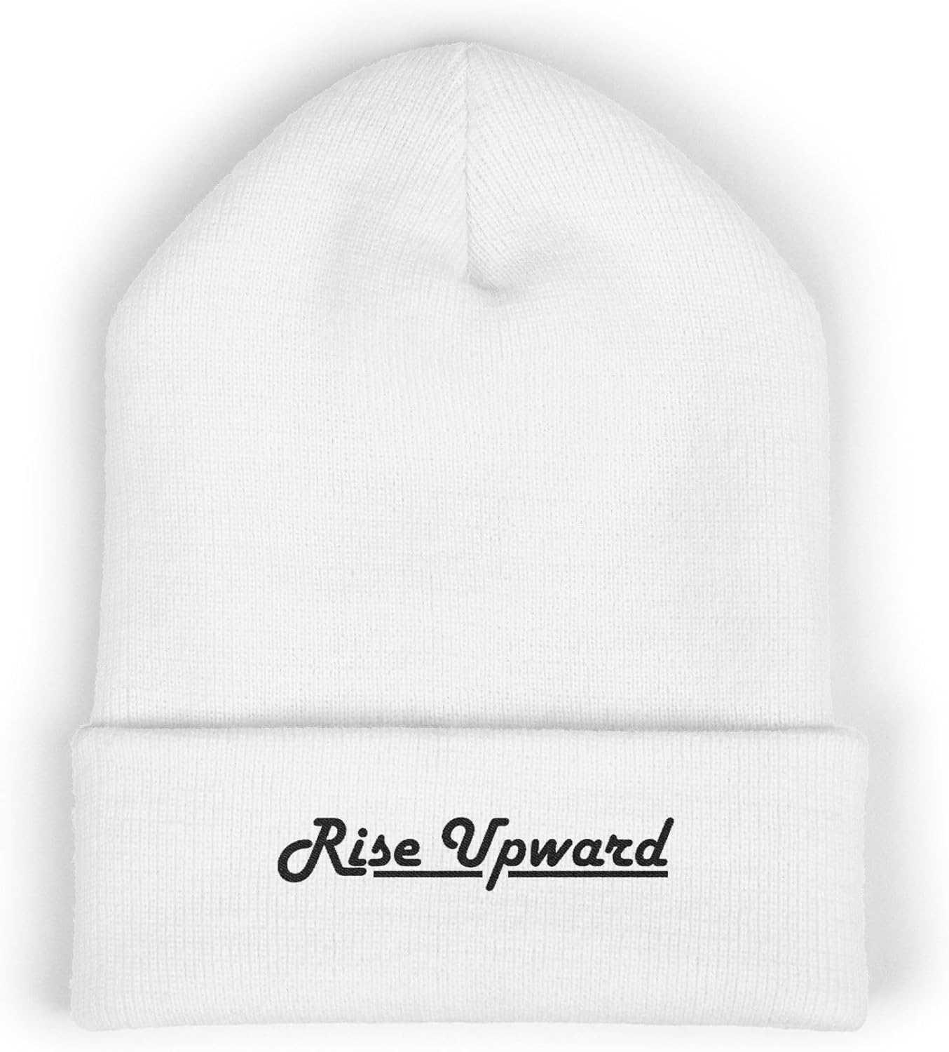 Premium Classic Cuffed Beanie Hat Gift - 'Rise Upward' Embroidery Message