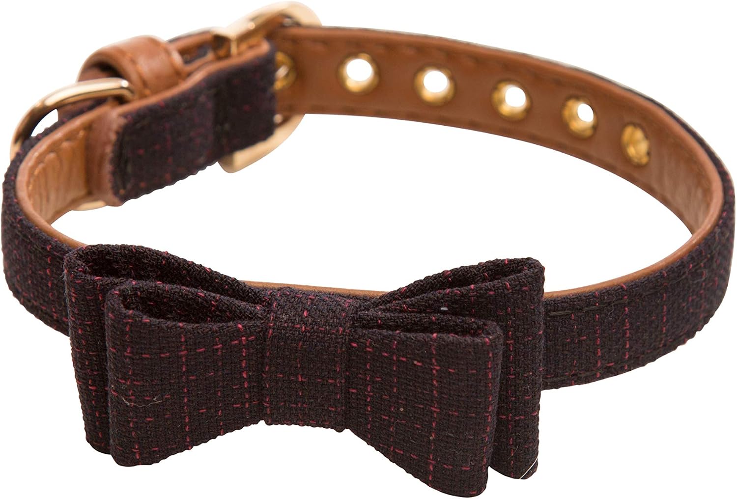 Genell Elegant Dog Collars, Comfortable, Adjustable and Durable Bow Tie Pet Collar | Available in 3 Different Sizes (Medium, Black)