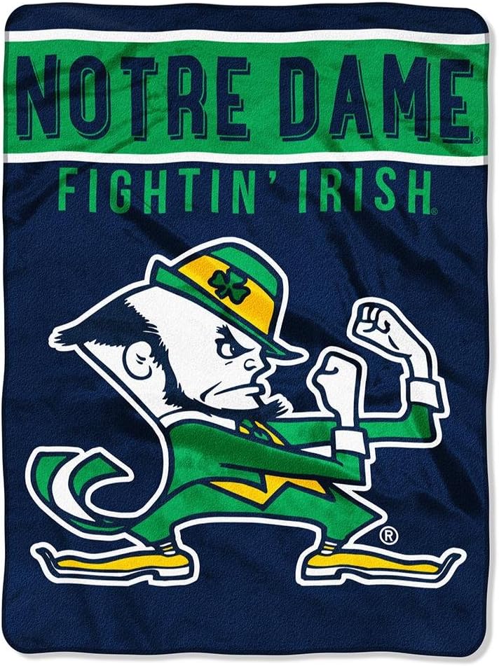 Northwest Notre Dame Fighting Irish Ncaa Royal Plush Raschel Blanket (basic Series) (60x80)