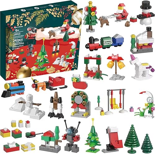 BEFANS 2022 Christmas Advent Calendar Building Block Kit, Christmas Blind Box In