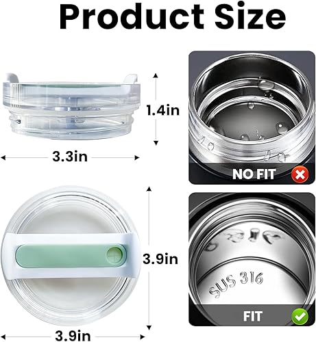 Miniatura 4 de Tapas de vaso de 40 onzas aptas para vaso Stanley, tapas de repuesto para vaso de viaje Stanley Adventure Quencher de 40 onzas, a prueba de derrames