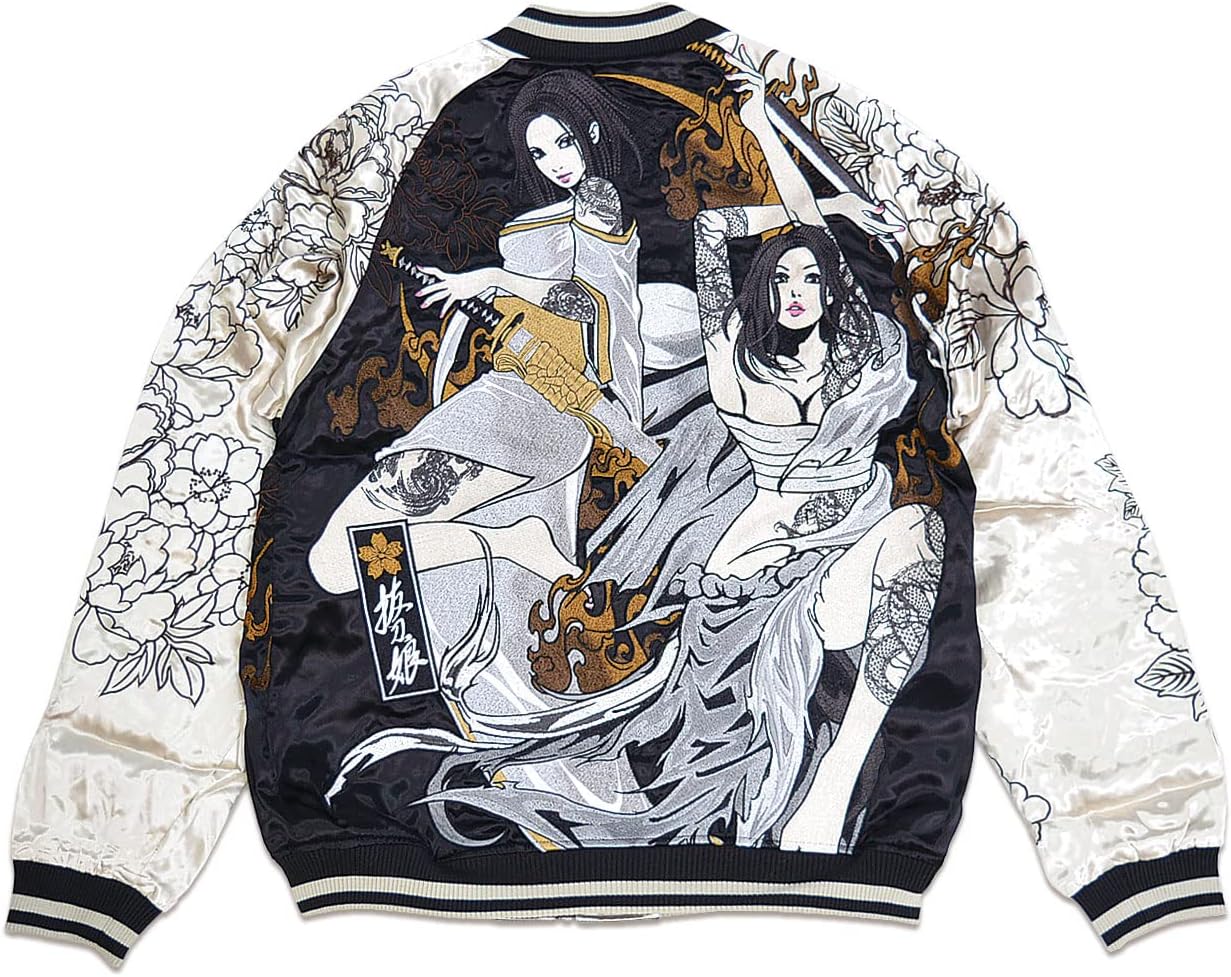 抜刀娘　スカジャン　結愛　XLサイズ穂乃果　XLネイビーセット 抜刀娘 スカジャン 結愛 XLサイズ穂乃果 XLネイビーセット