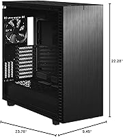 Vista 20 de Fractal Design Define 7 XL Negro de aluminio / acero cepillado sólido E-ATX Carcasa de computador de torre completa modular silenciosa