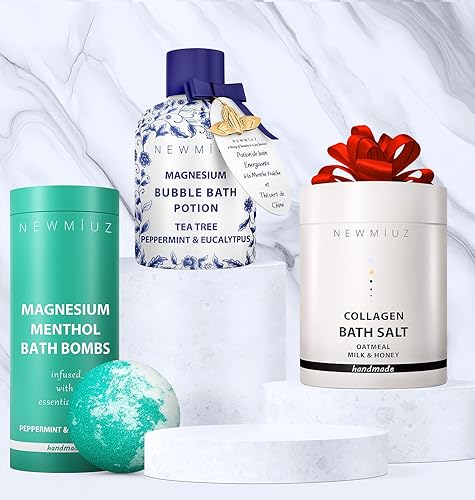 Miniatura 7 de Bomba de baño de magnesio mentol efervescente eucalipto, menta, sal de Epsom, refrescante spa de burbujas con aceite esencial infundido después del