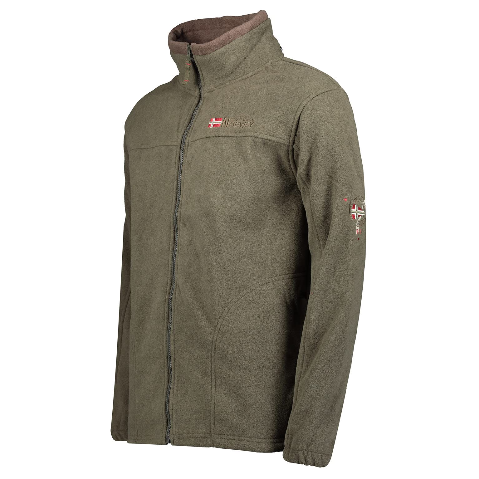Geographical Norway Men's Khaki Tamazonie Warm Fleece Transition Jacket - Brandiing, M Large