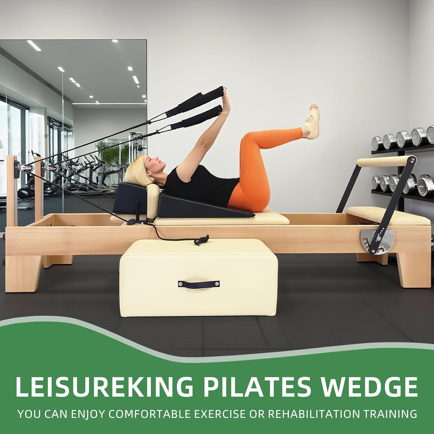 Pilates Wedge, Large Upholstered Wedge for Pilates Refromer for Increased Strength and Stability