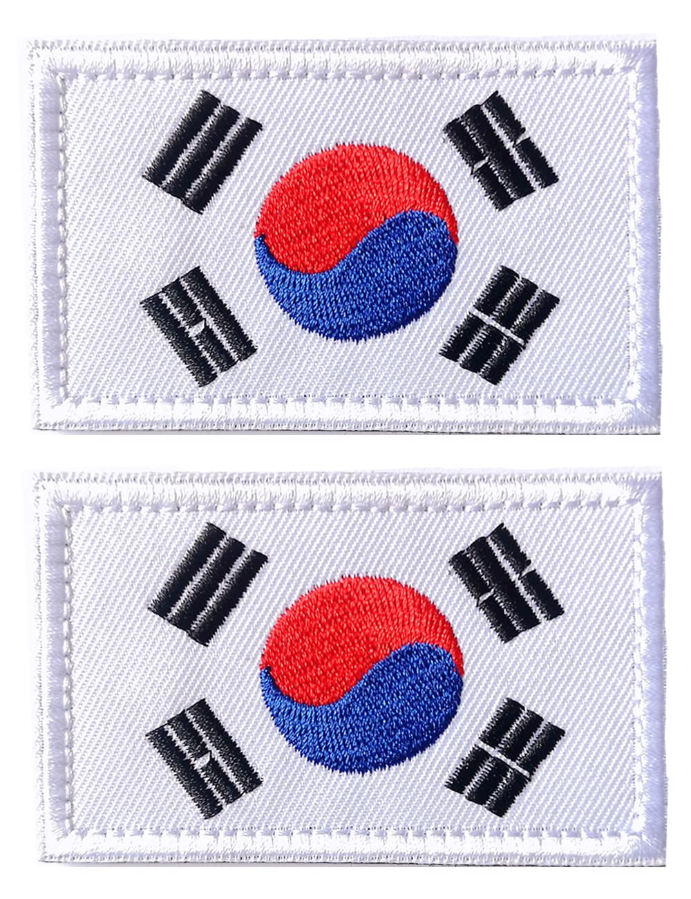 AliPlus 2PCS South Korea Flag Patches Morale Patch Hook and Loop
