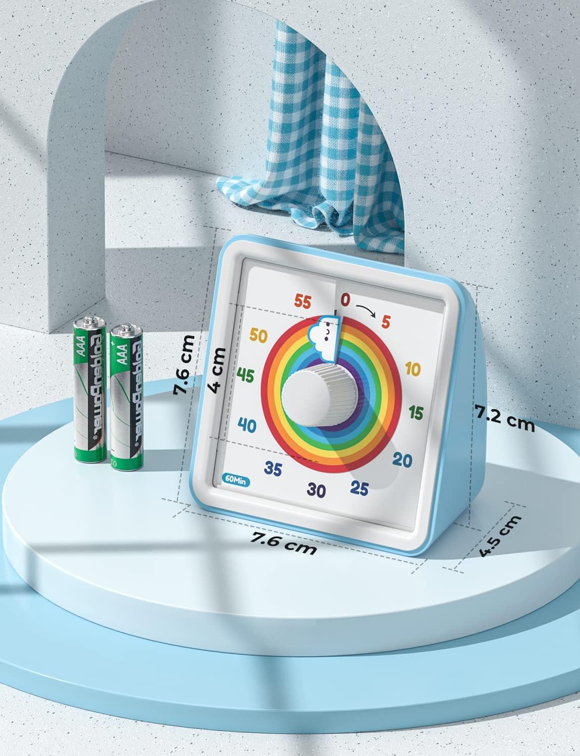LIORQUE Minuteur Visuel Timer Enfant, 60 Minutes Chronometre Enfant et Compte à Rebours pour Enfants et Adultes, Silencieux Outil de Gestion du Temps pour Cuisine, Salle de Classe, Réunions (Bleu)