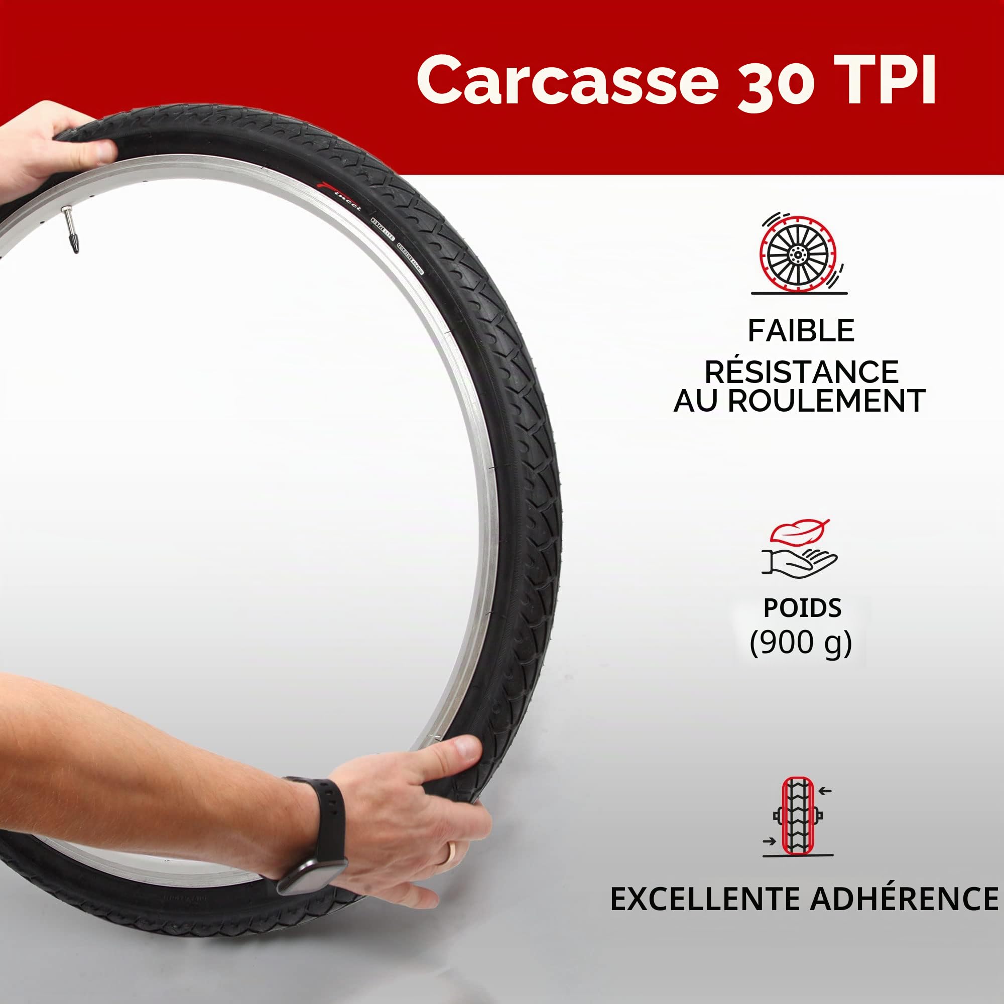 Fincci 26 x 2,10 Pouces 54-559 Pneu Lisses pour Route VTT Montagne Hybrid Vélo Bicyclette