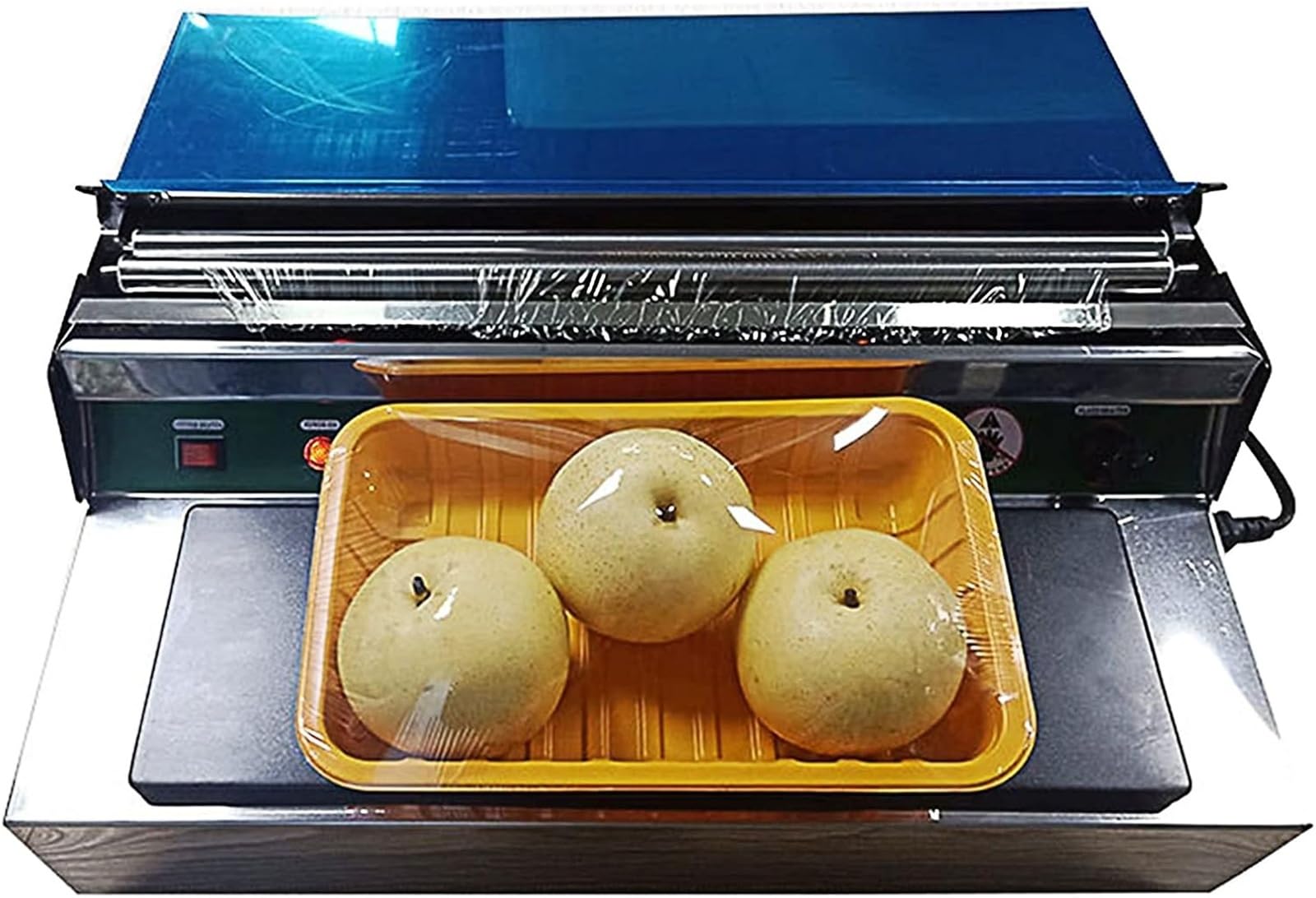 Machine d'emballage de film étirable, emballage de film alimentaire frais, température réglable 60-150 °C pour viande et légumes