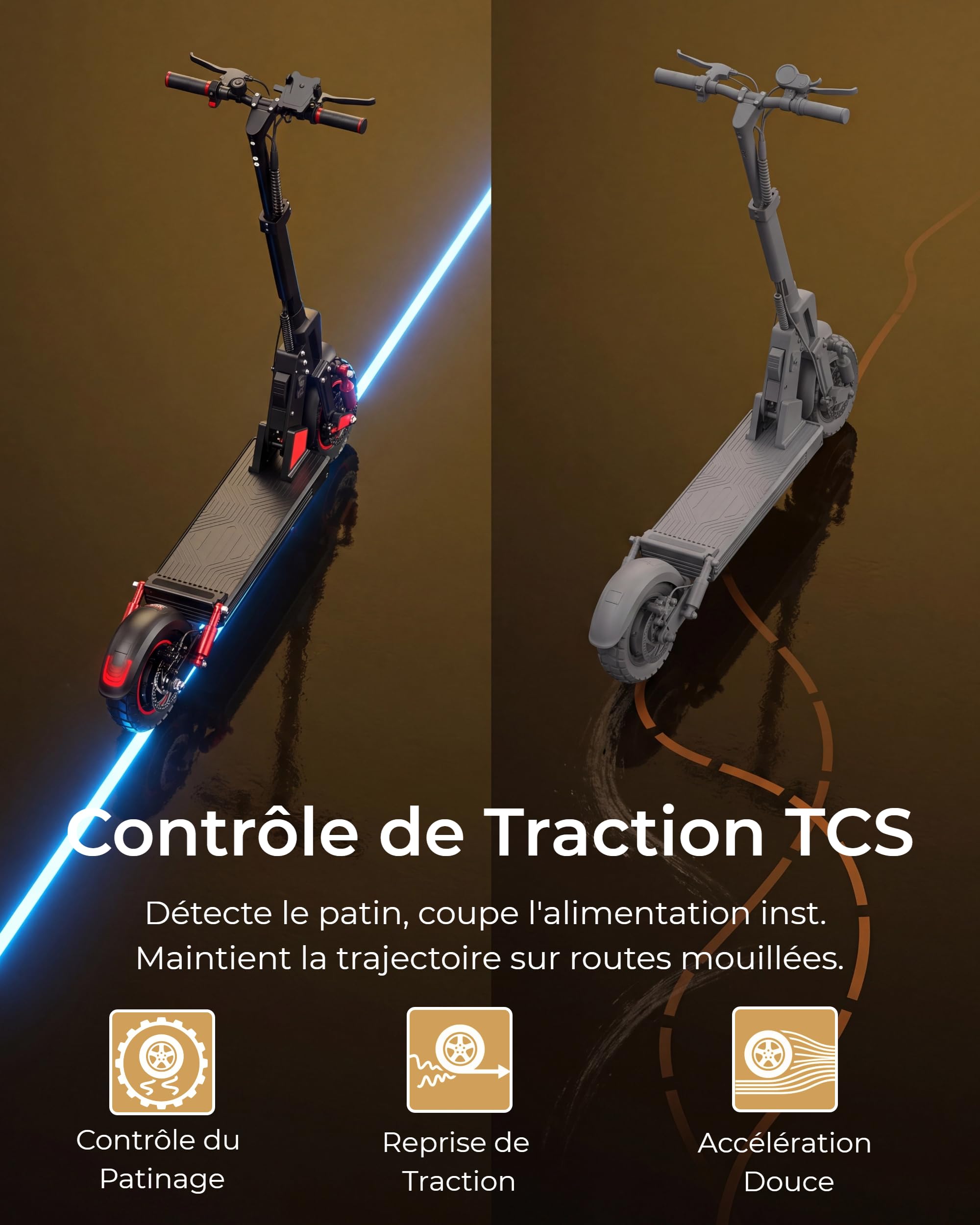 LC1 Trottinette Électrique Suspension Hydraulique Avant et Arrière