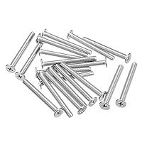 Vista 13 de uxcell M3-0.5 x 12 mm 20 piezas Tornillos de cabeza plana redonda 304 Acero inoxidable Phillips Drive Tornillos de máquina Hardware para conexión