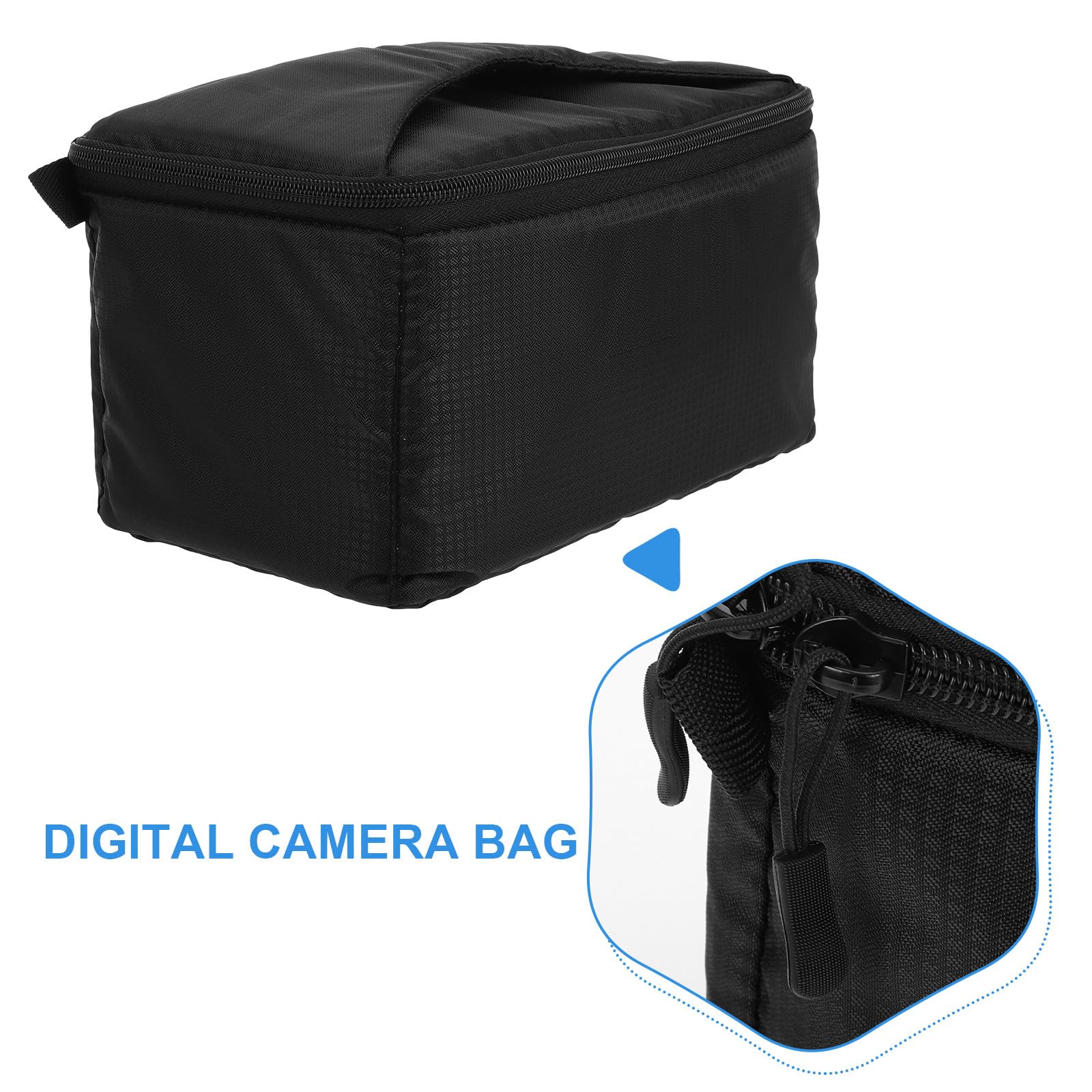 Alipis Bolsa para Cámara DSLR Negra Estuche Acolchado Cámara y Dos Lentes Inserto Portátil para Mochila Funda de Viaje Gran Capacidad de Almacenamiento