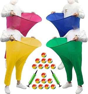 4-farbiges Team Granny Pants Hof-Spiel mit 16 Bällen und 2 Pumpen – komplettes Party-Set für Erwachsene für 8+ Spieler, Hinterhof- und Outdoor-Gruppenspiele für Familien- und Freundeversammlungen