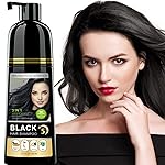 Onilyua Instant Black Hair Shampoo, 3 in 1 Natural Hair Dye Shampoo with Herbs, Cover Greys Hair for Men & Women, Permanent Hair Color - Ammonia Free 400ml (Black)