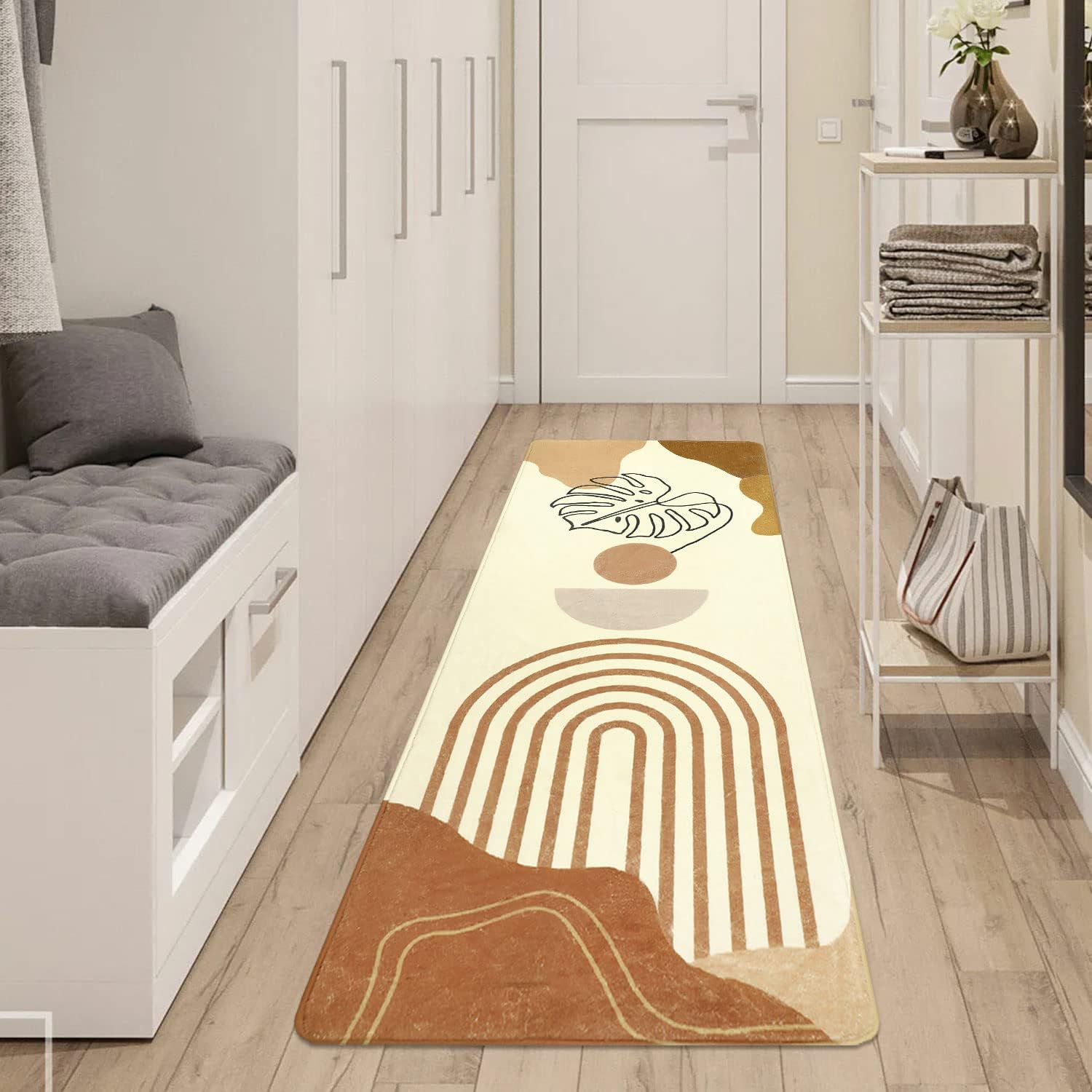 Hallway Runner, famibay Washable Rug Runner Boho Bathroom Runner Rug