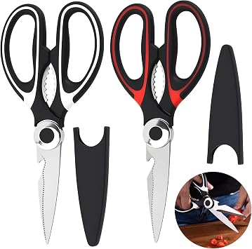 Heavy Duty Kitchen Scissors, Kitchen Shears with Safety Cover & Soft Grip