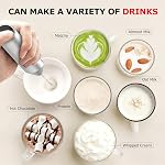 Bonsenkitchen Milk Frother Hanheld with Stand, Battery Operated Coffee Frother, Portable Hand Frother Wand Drink Mixer Perfect for Hot Chocolate, Matcha Lattes, Cappuccino, Kitchen Gifts - Silver
