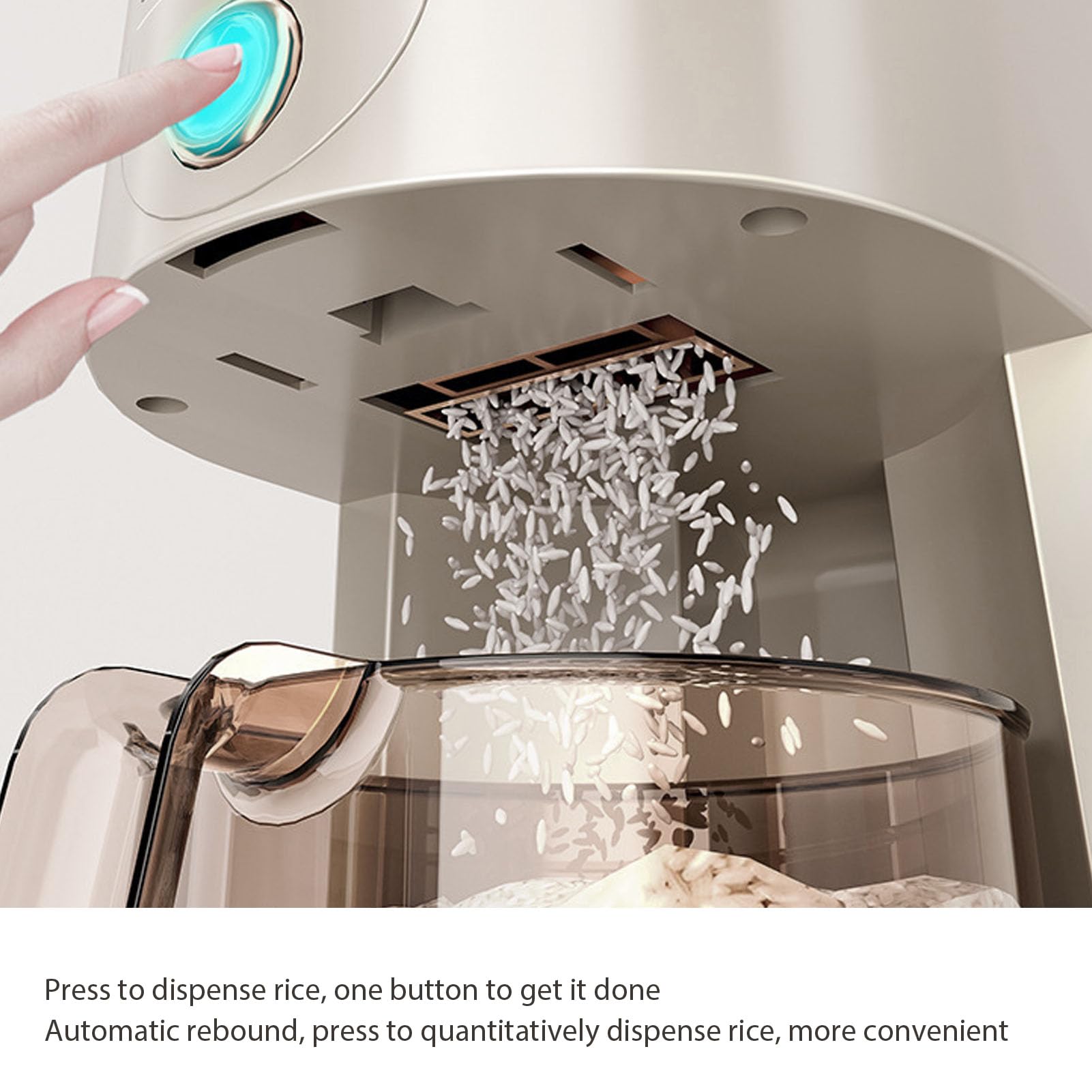 Elprico Dispenser Di Riso 5kg, Contenitore Per La Conservazione Del Riso Sigillato A Prova Di Umidità Con Misurino, Dispenser Automatico Domestico Per Contenitori Di Grano Per Dispensa