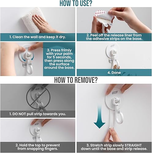 Miniatura 8 de TAILI Ganchos adhesivos de techo para plantas colgantes, resistentes sin taladros, ganchos de pared adhesivos extraíbles para colgar luces