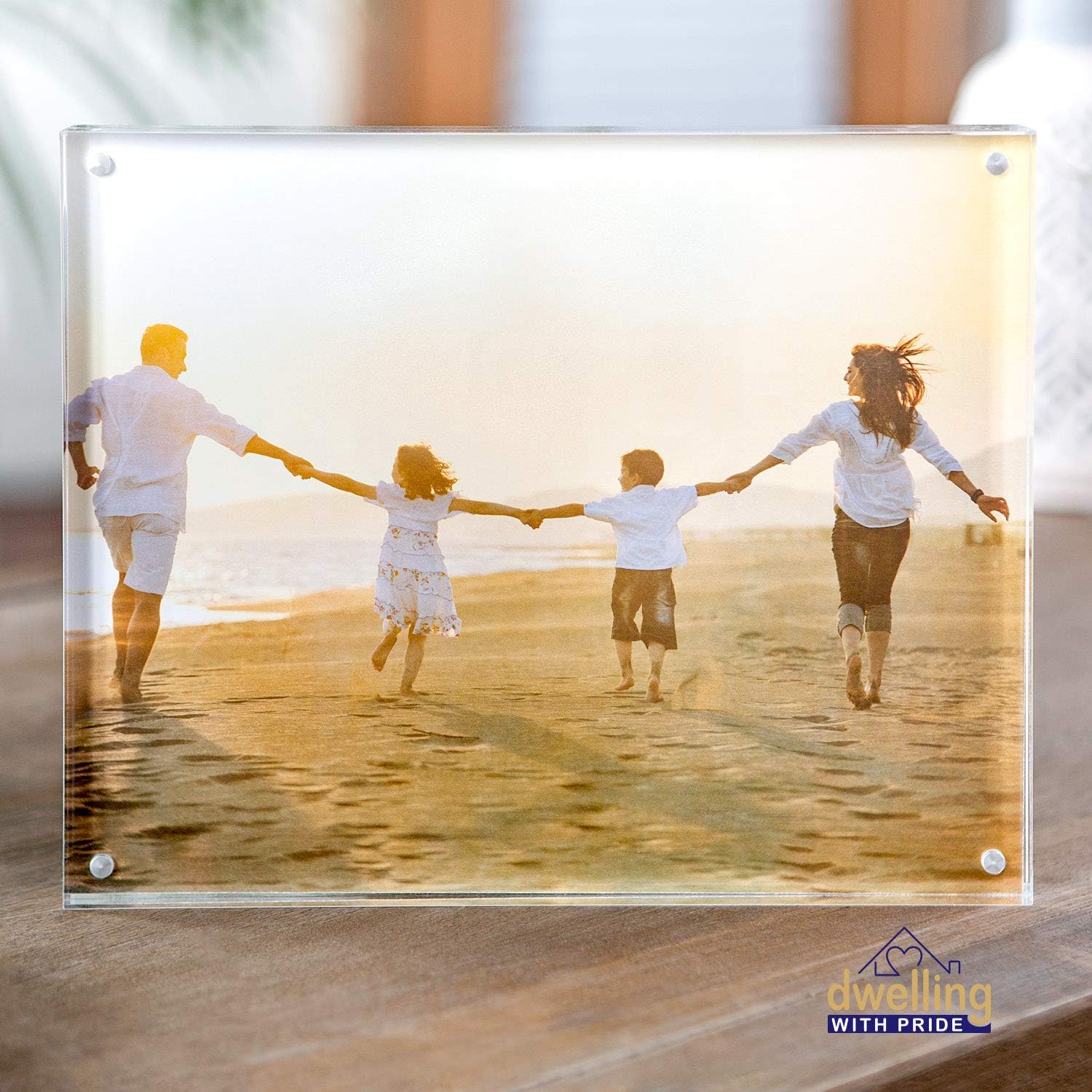 Dwelling With Pride Acrylic Picture Frame Set of 2-8x10 Inch - Acrylic Photo Frame - Collage Stand for Family Photographs - Clear Picture Frames for Office Desk & Side Table - Wedding Table Décor