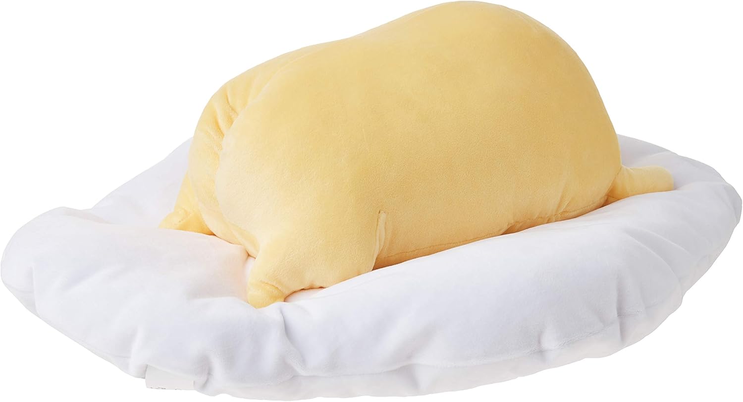 GUND Gudetama The Lazy Egg Laying Down Plush, Sanrio Plush, Kawaii Stuffed Animal, White/Yellow, 17” - Image 4