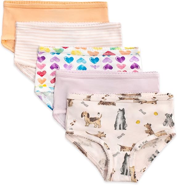 Close-up of Burt's Bees Baby girls' underwear showing the soft organic cotton texture and tag-free design.