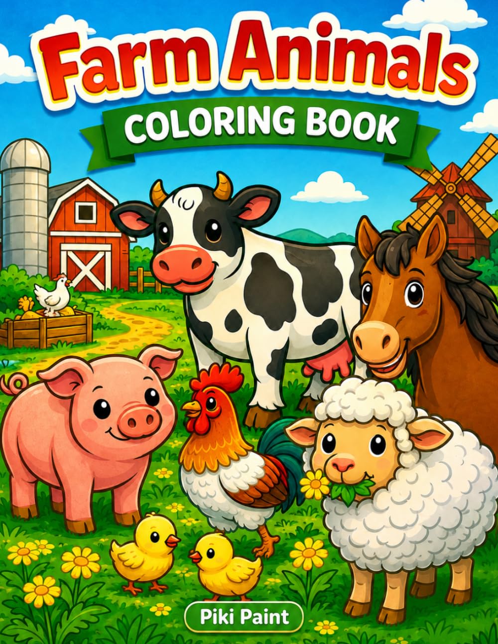 Coloring Farm Pages for Kids: 50 Cute Farm Animal Color Sheets