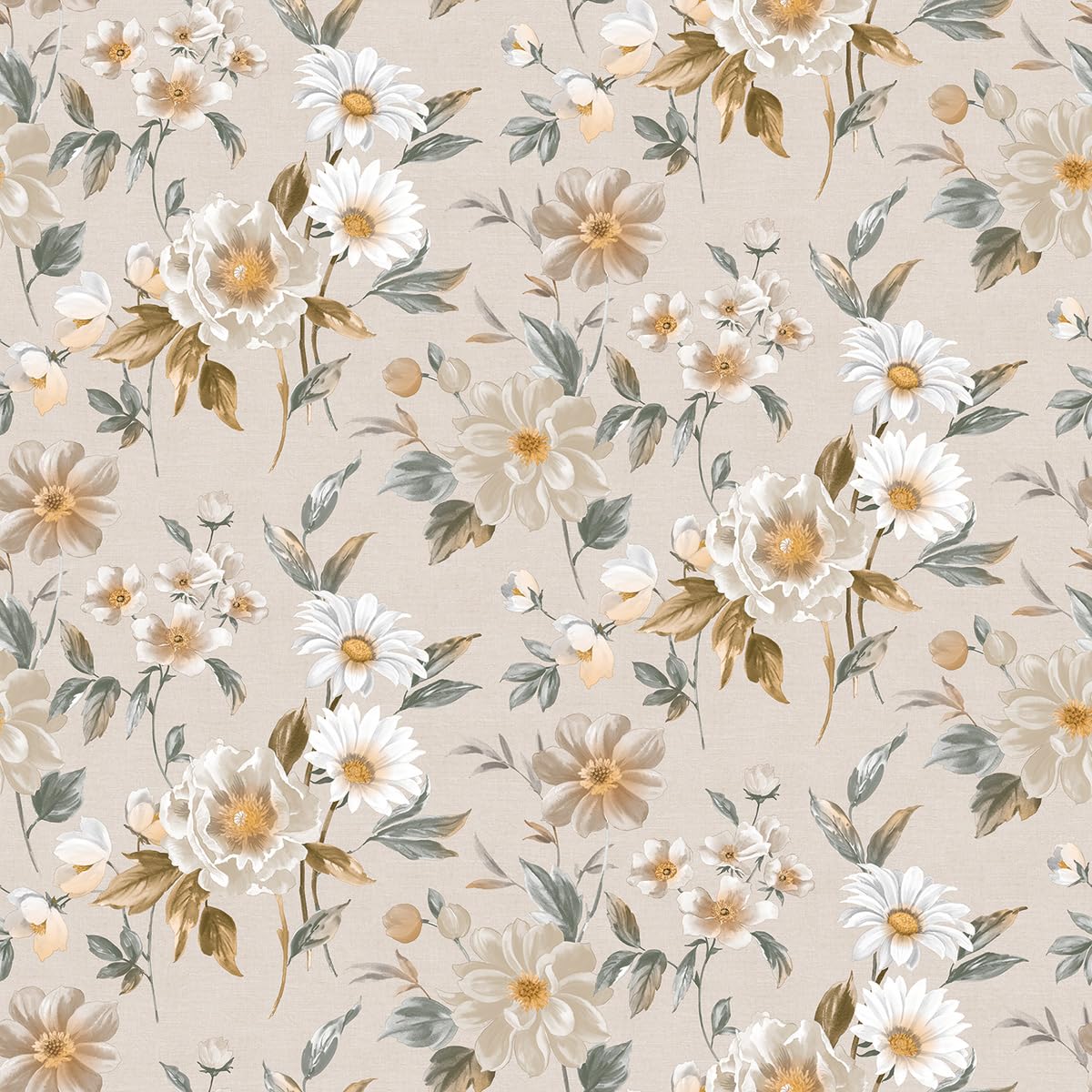 PVC Tischdecke Margo BEIGE Meterware Wachstuch Eckig Breite & Länge wählbar abwaschbar, Größe:140 x 2500 cm