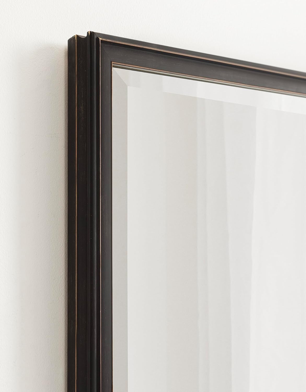 Kate and Laurel Oakhurst Traditional Rectangular Wall Mirror, 18 x 24, Black, Distressed Vintage Rectangle Vanity Mirror for Use as Bathroom Mirror for Over Sink or Refined Entryway Mirror