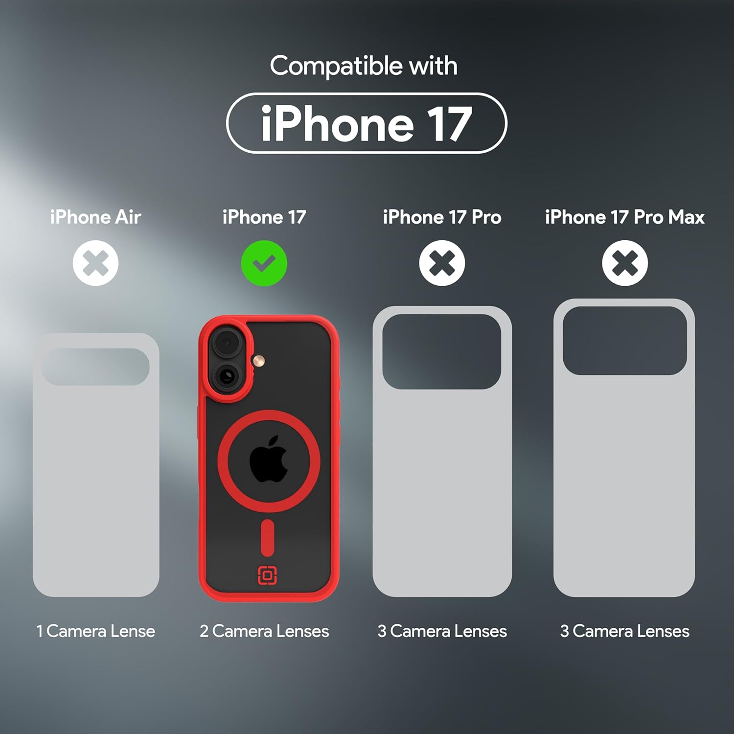 Incipio - Velocity iPhone 17, Magsafe Compatible Phone Case, 10ft-12ft Drop Tested, Ultra Durable & Shock Absorbing, Scratch Resistant & Slim Profile (Red/Clear)