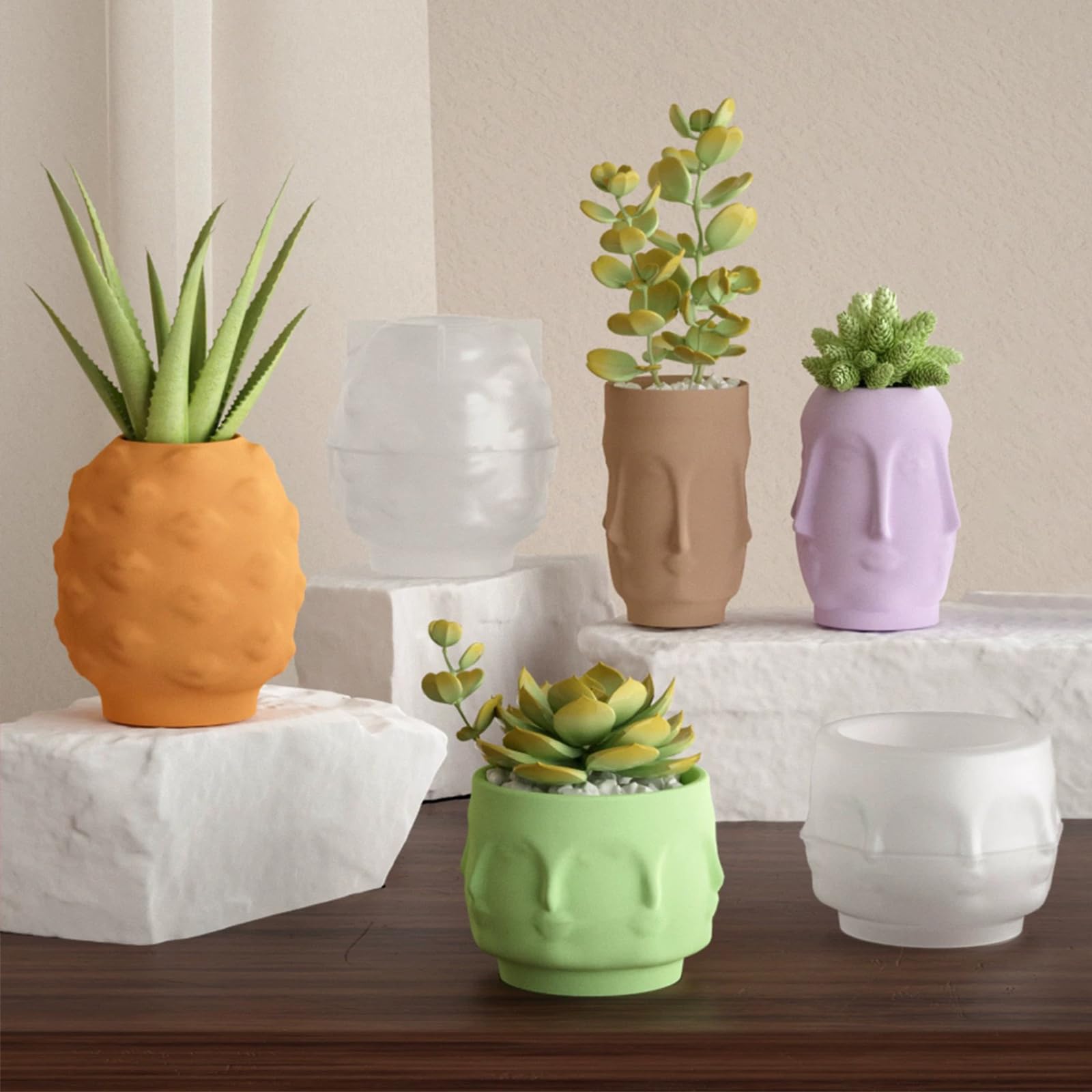 Attuslla 2 PCS Epoxy Resin Molds Silicone Vase Molds - Image 2