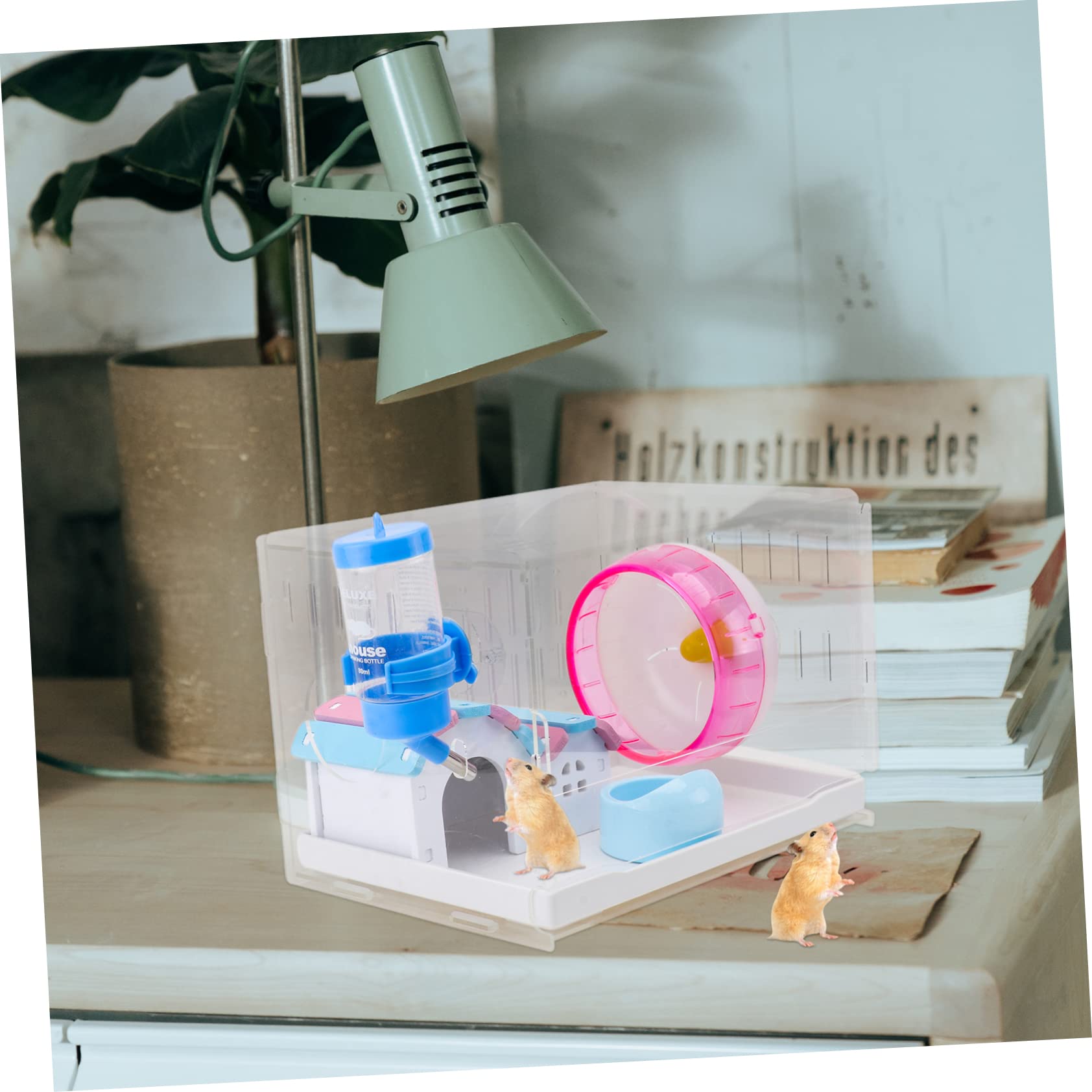 BESPORTBLE Cage à Hamster en Acrylique, 1 Set, Tiroir Amovible, Légère et Décorative, Maison pour Hamster Domestique, Facile à Déplacer Couleur Aléatoire