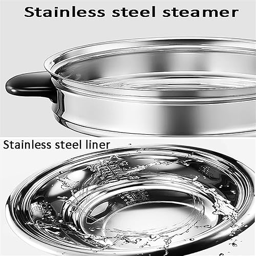 Vista 5 de Olla de arroz con cesta de vapor, ollas de arroz, (2-6 litros) portátil, olla interior de acero inoxidable, con vaporizador, funciones cálidas