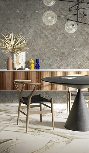 Miniatura 4 de COLAMO 10 piezas de lujo para despegar y pegar, azulejos adhesivos inteligentes de metal dorado mezcla de piedra sintética, pegar en chorro de agua