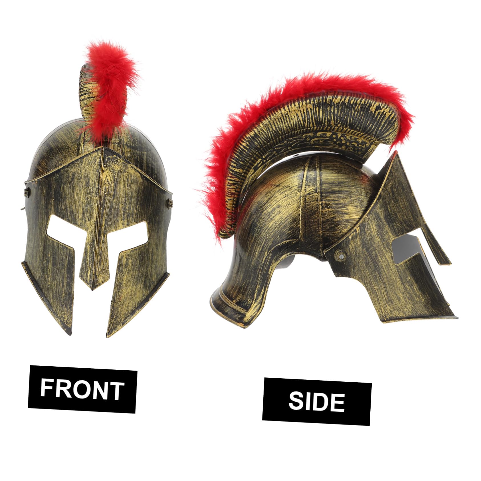PartyKindom Casco de Guerrero Espartano Dorado para Fiesta y Mascarada, Sombrero de Pvc Cómodo y Divertido Estilo Clásico Único para Disfraces Festivos