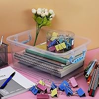 Vista 6 de Contenedor de plástico de 8 cuartos de galón con tapa y asas, 2 paquetes